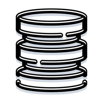 Database server icon storing digital information Stock Illustration