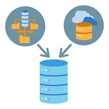 Database server with information イラスト素材