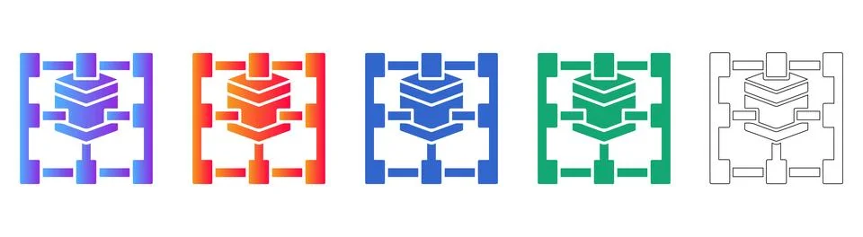 Database Server Infrastructure Icons Illustrazione stock