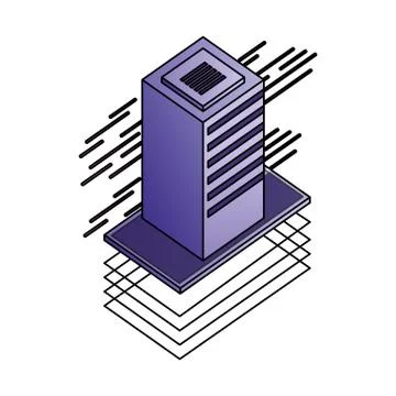 Database server isometric storage information technology Stock Illustration