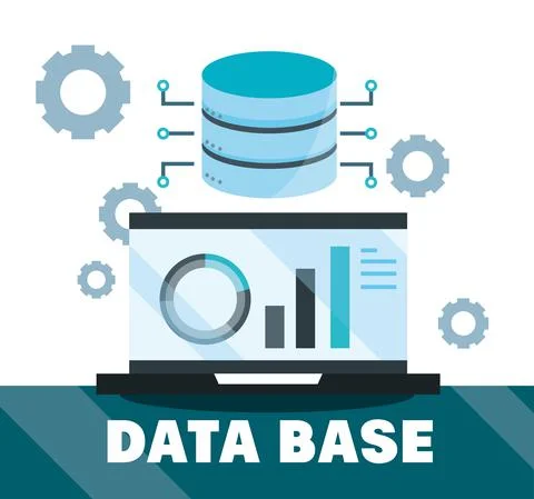 Database server laptop イラスト素材