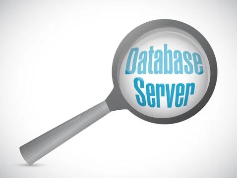 Database server magnify glass illustration Stockillustratie