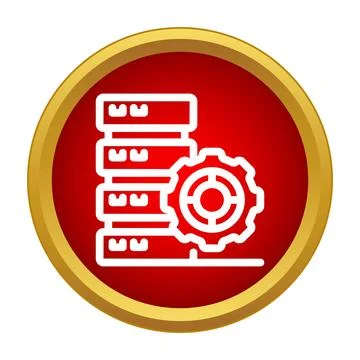 Database server managing data settings and configuration icon Stock Illustration