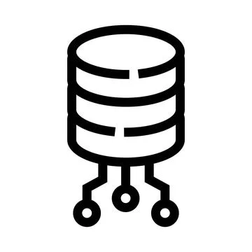 Database server managing digital information and storing data イラスト素材