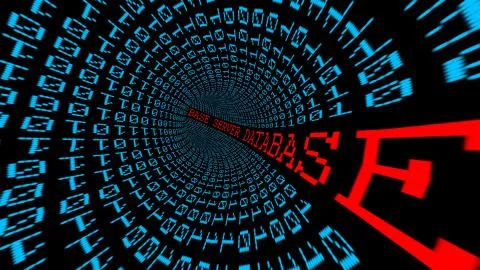 Database server matrix tunnel Illustrazione stock