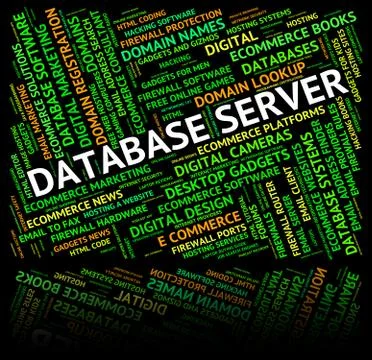 Database Server Means Serving Servers And Computer Stock Illustration