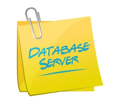 Database server memo post sign concept 스톡 일러스트