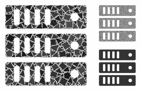 Database server Mosaic Icon of Ragged Elements Stock Illustration
