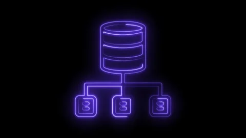 Database server network connection glowing neon style on black background Stock Footage 322975010