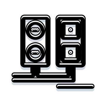 Database server network connection hardware storage icon 스톡 일러스트