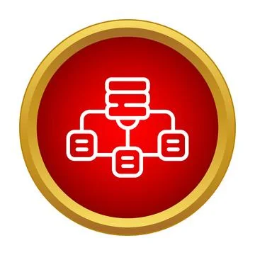 Database server network connection hosting system icon Illustrazione stock