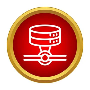 Database server network connection icon in red circle 스톡 일러스트