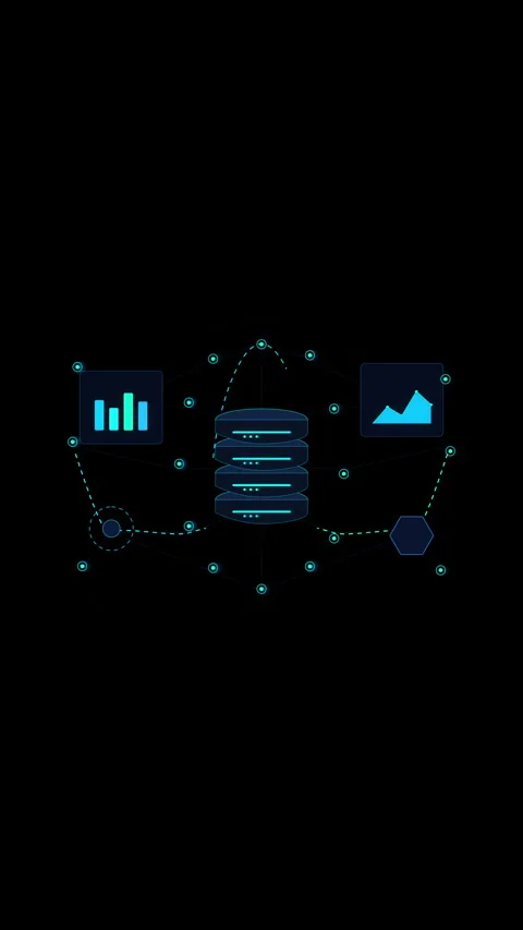 Database server, network, cyber, technology, motion graphic, loop, data, an.. Stock Footage 346542306
