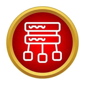 Database server network processing data storage connectivity icon Stock Illustration