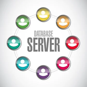 Database server people diagram sign イラスト素材