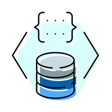 Database server programming code storage technology icon Stock Illustration