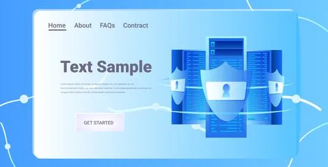 Database server protection big data privacy security concept horizontal copy Stock Illustration
