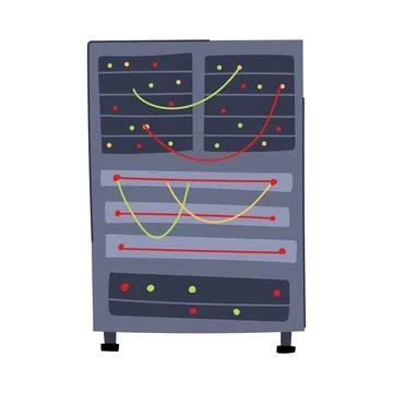 Database server rack cartoon vector illustration Stock Illustration