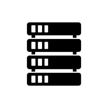 Database Server Rack Infrastructure Glyph Icon Stockillustratie