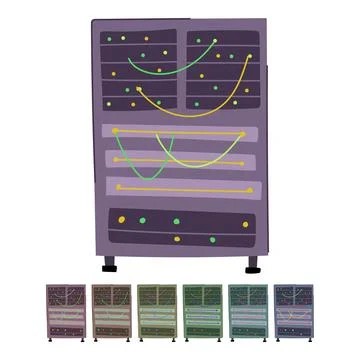 Database server rack vector cartoon graphic Stock Illustration