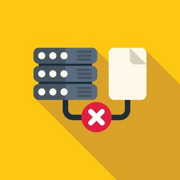 Database server refusing file transfer with red cross symbol Stock Illustration
