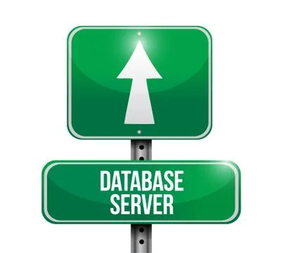 Database server road sign concept illustration イラスト素材
