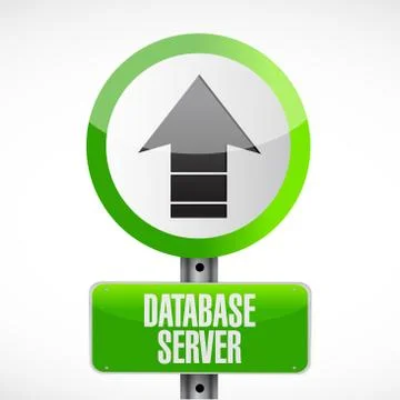 Database server road sign illustration design イラスト素材