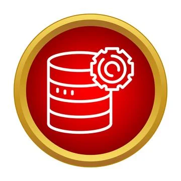 Database server settings icon managing data configuration Stock Illustration
