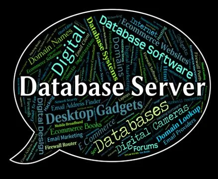 Database Server Shows Word Networking And Databases Stock Illustration