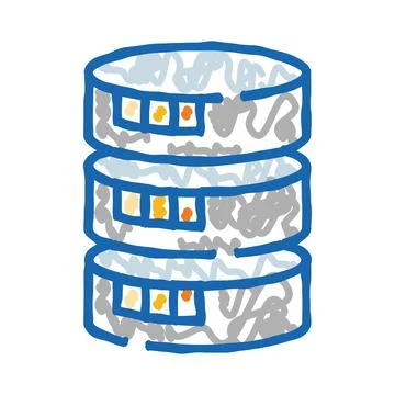 Database server stack data storage computing icon Illustrazione stock
