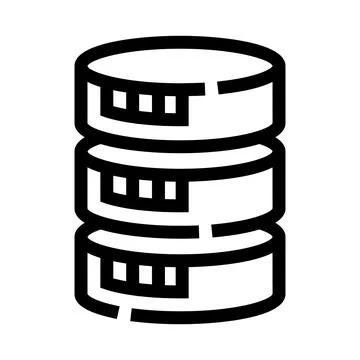 Database server stack distributing digital information technology Illustrazione stock