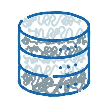 Database server stack doodle storing information technology Stock Illustration