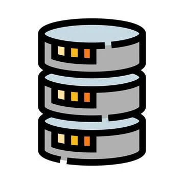 Database server stack processing digital information icon イラスト素材