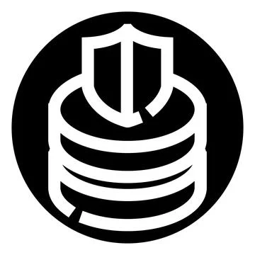 Database server stack protecting data security icon イラスト素材