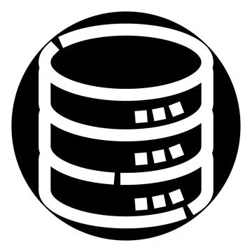 Database server stack storing digital information icon Stockillustratie