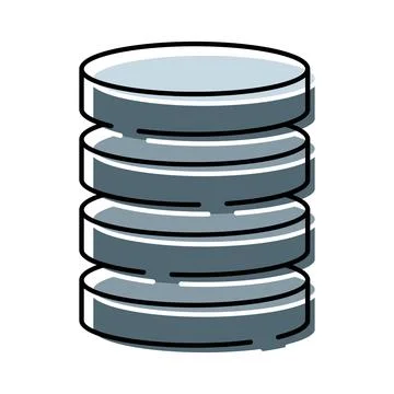 Database server stack storing digital information icon Stockillustratie