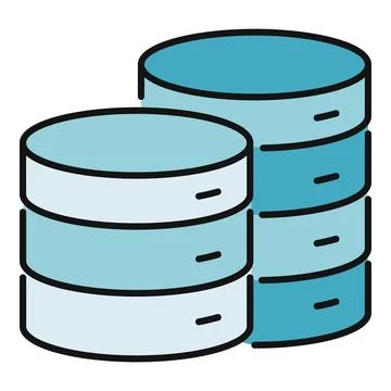 Database server stacks storing big data information system Stock Illustration