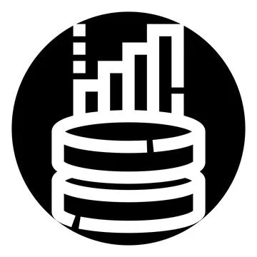 Database server statistics bar graph icon concept Stock Illustration