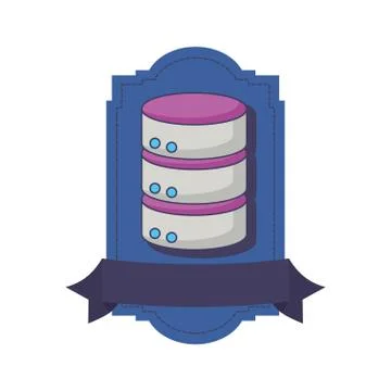 Database server storage center data emblem Stock Illustration