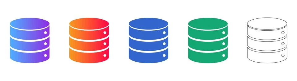 Database Server Storage Icons Set イラスト素材