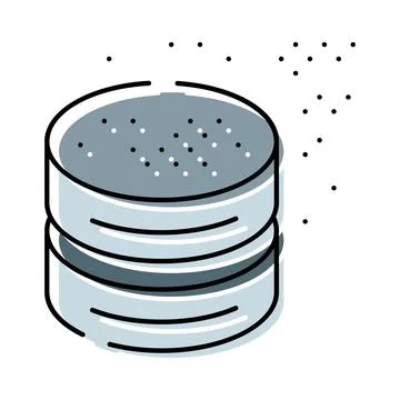 Database server storing digital data and information cloud Illustrazione stock