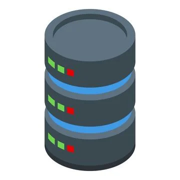 Database server storing information with indicator lights isometric illustr.. Stock Illustration