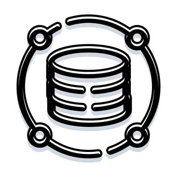 Database server structure connected in a network system イラスト素材