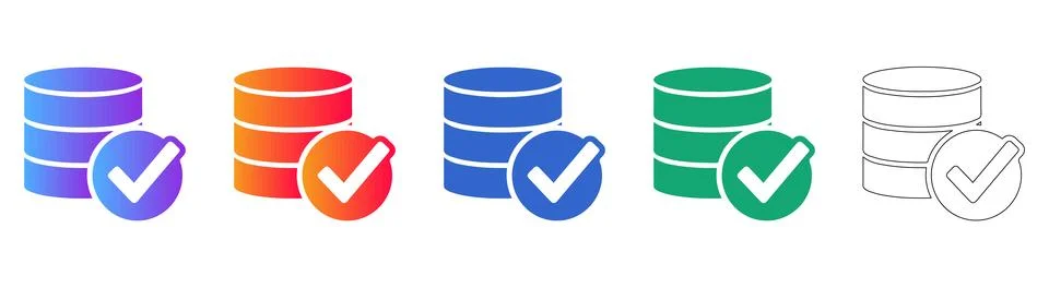 Database Server Success Icons Collection イラスト素材