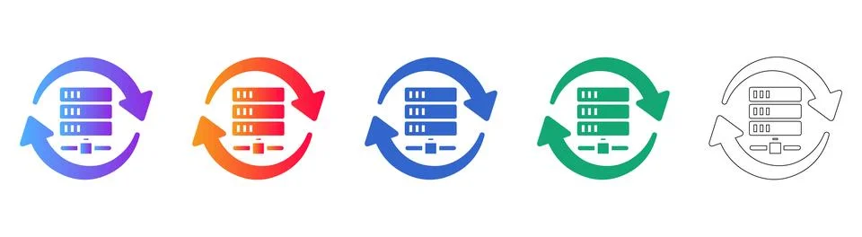 Database Server Synchronization Icons イラスト素材