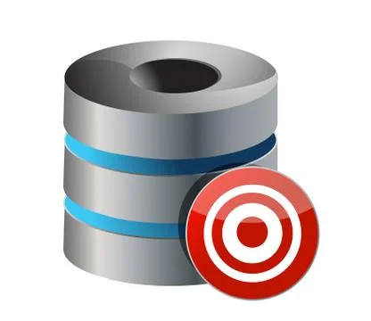 Database server with target isolated on white background イラスト素材
