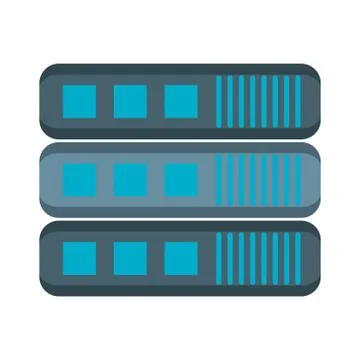 Database server technology symbol isolated Stock Illustration
