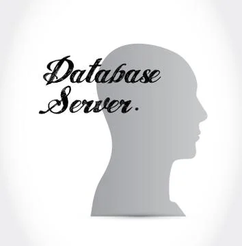 Database server thinking sign Stock Illustration