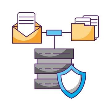 Database server transfer folder email message protection storage Stock Illustration