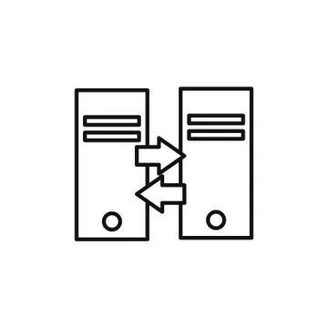 Database server transfer technology internet line style Illustrazione stock